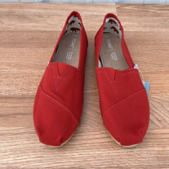 Toms Shoes - Toms Original Alpargatta Red Canvas Slip-on Shoes Women's Size 9.5 NEW